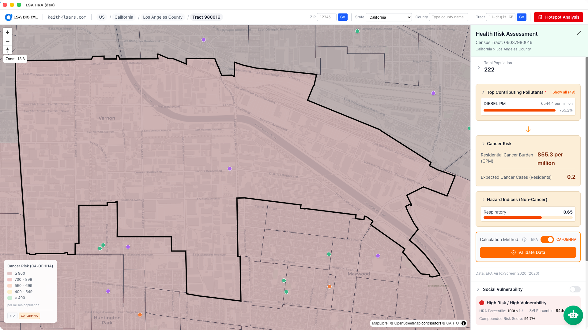 Community Health Risk Assessment Map