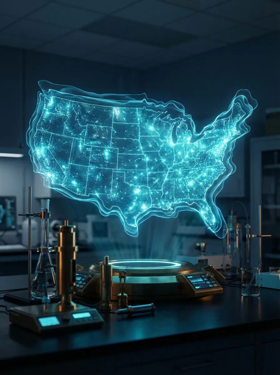 Holographic visualization of a refinery fenceline with passive sampler locations and surrounding census tracts overlaid with community vulnerability data